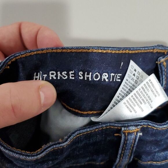 American Eagle super stretch high rise dark wash jean shorts - Picture 6 of 8